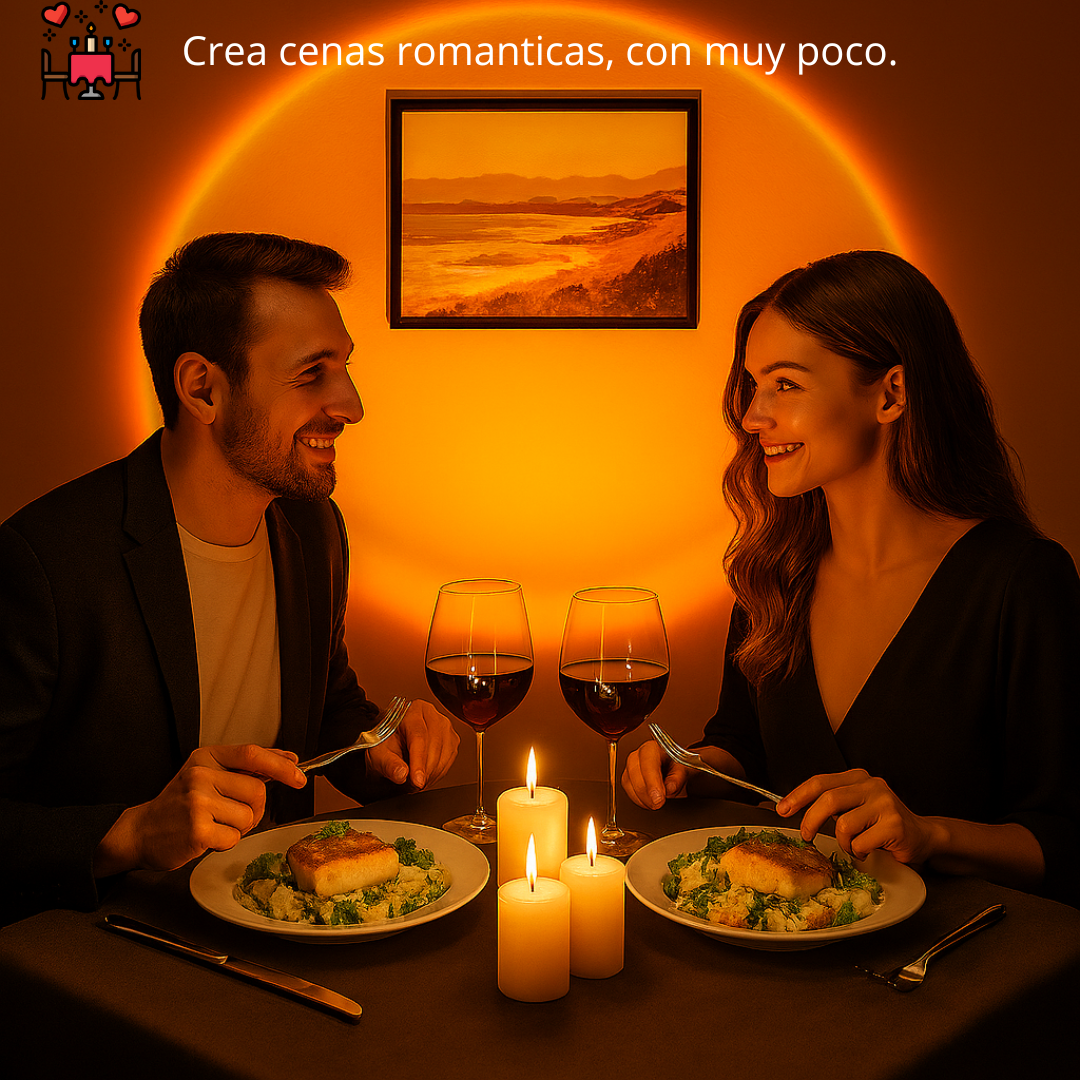 🌅 LUZAT® Sunset Lamp — Proyector LED RGB + Rotación 360°. Crea atardeceres en tu habitación