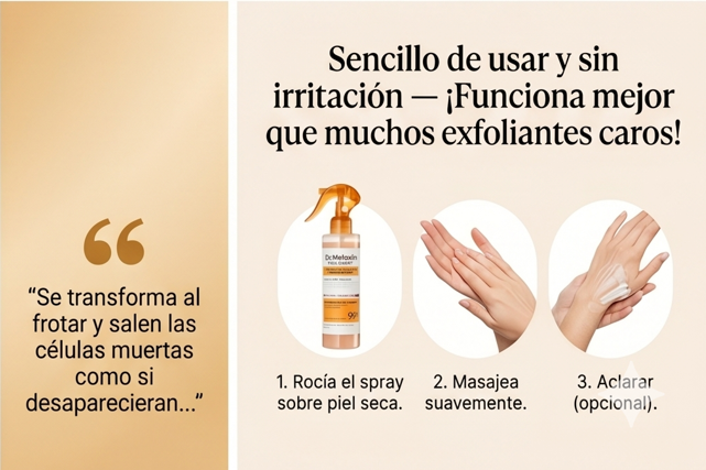 ¡Renueva tu piel al instante! Exfoliación suave y visible desde la primera aplicación